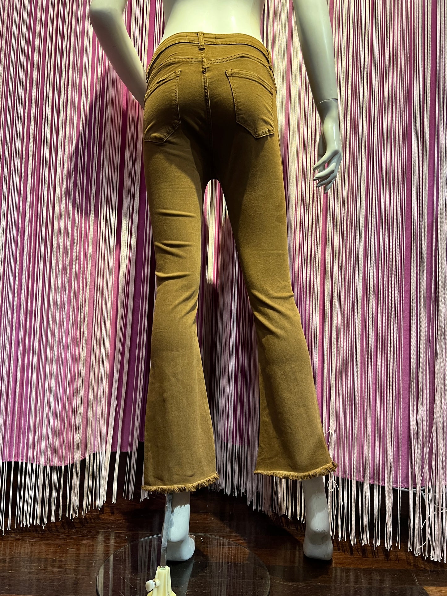 Mon amour Paris pantalone jeans terra di Siena sfrangiato