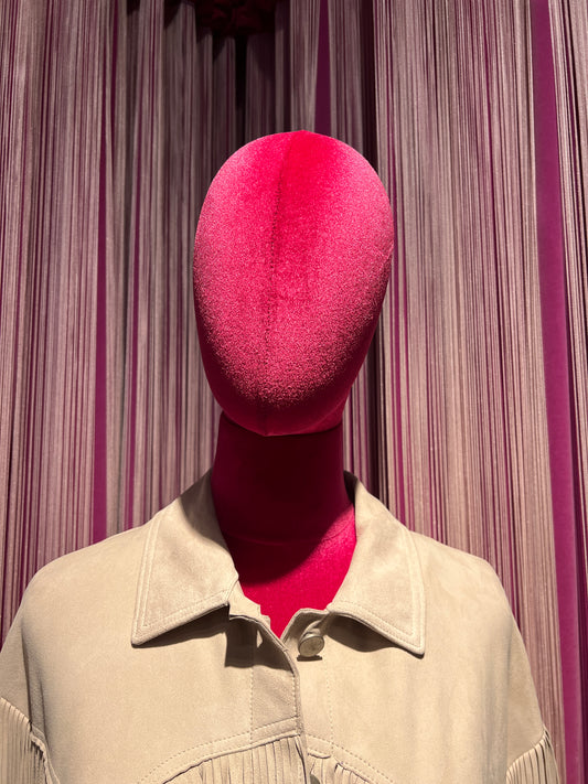 Blusotto giacca/camicia frange camoscio ghiaccio Daira