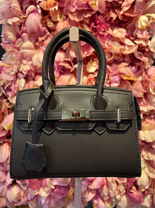 Borsa ecopelle due manici con tracolla marrone scuro