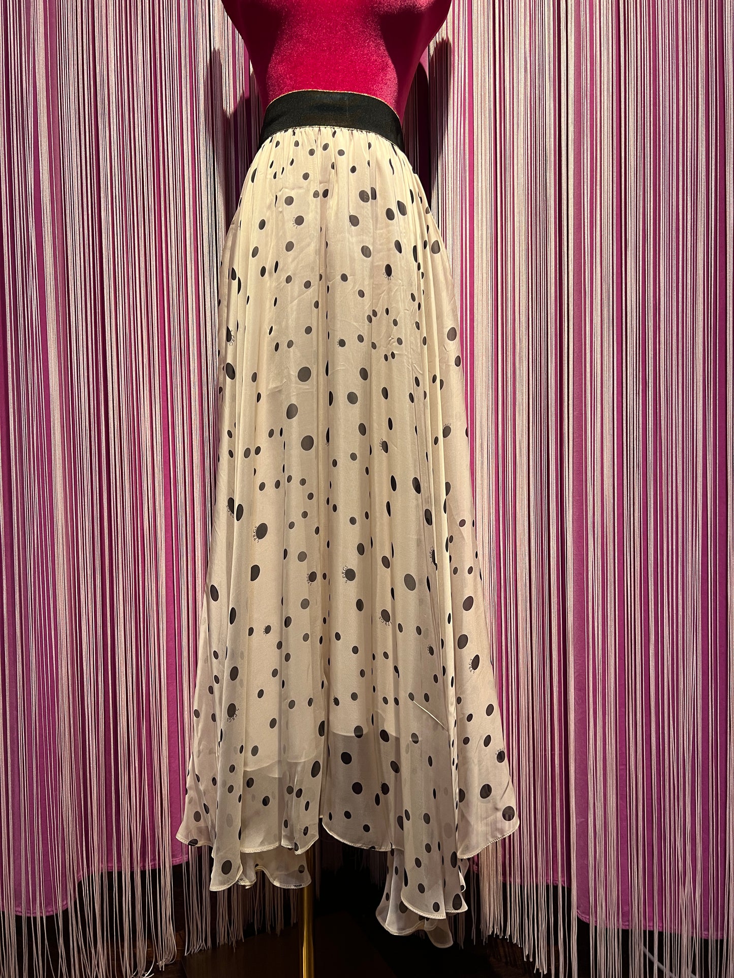 5 Progress maxi gonna pois chiffon misto seta