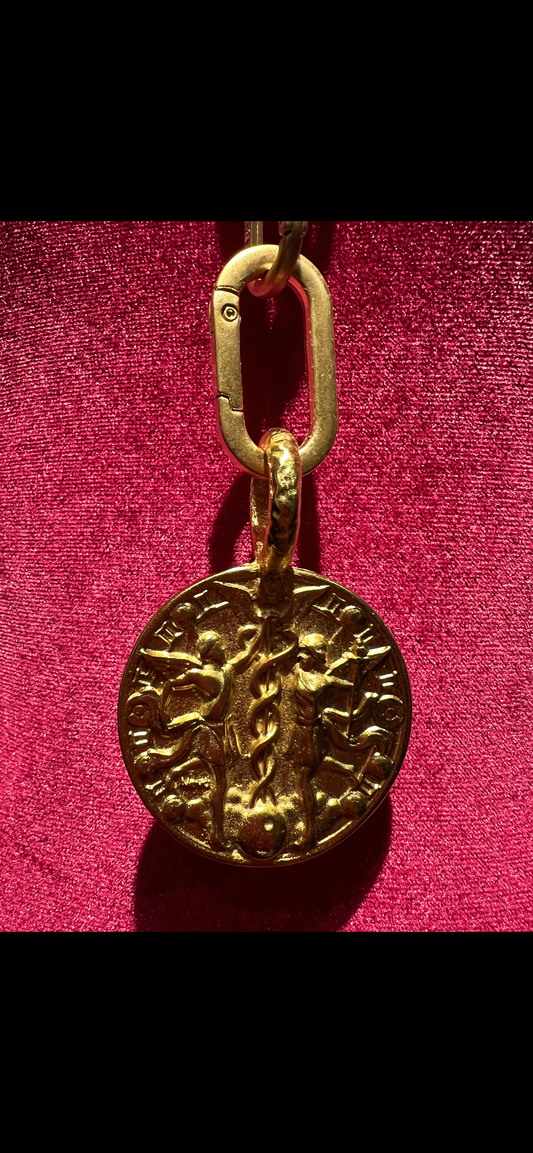 Aleva’ collana ciondolo zodiaco gemelli oro satinato