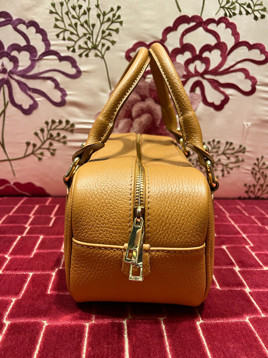 Borsa pelle cuoio due manici con tracollina