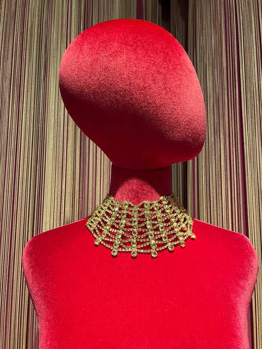 Choker con Swarovski montatura dorata