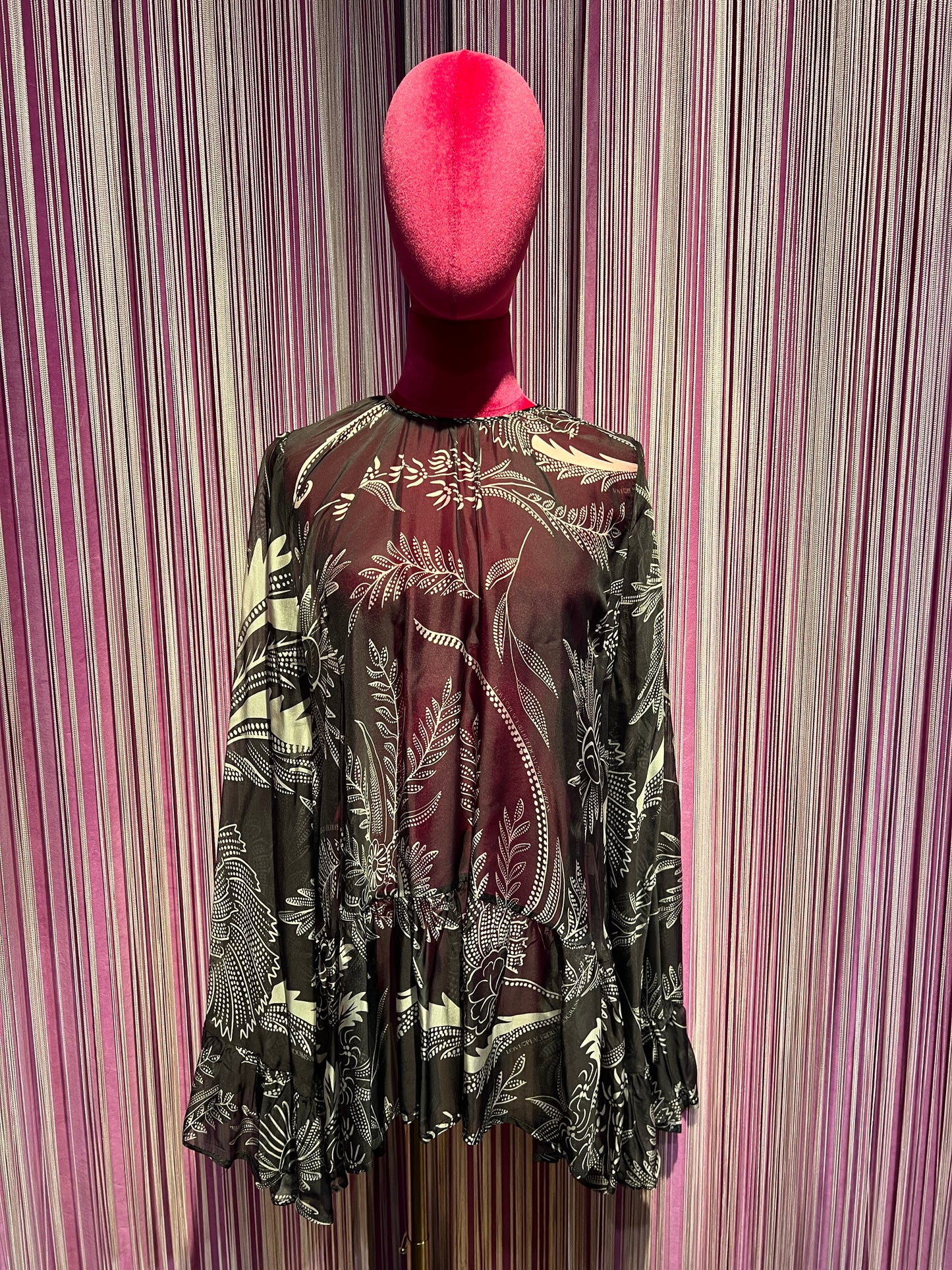5 Progress camicia fantasia winter garden marrone con sciarpa rimovibile