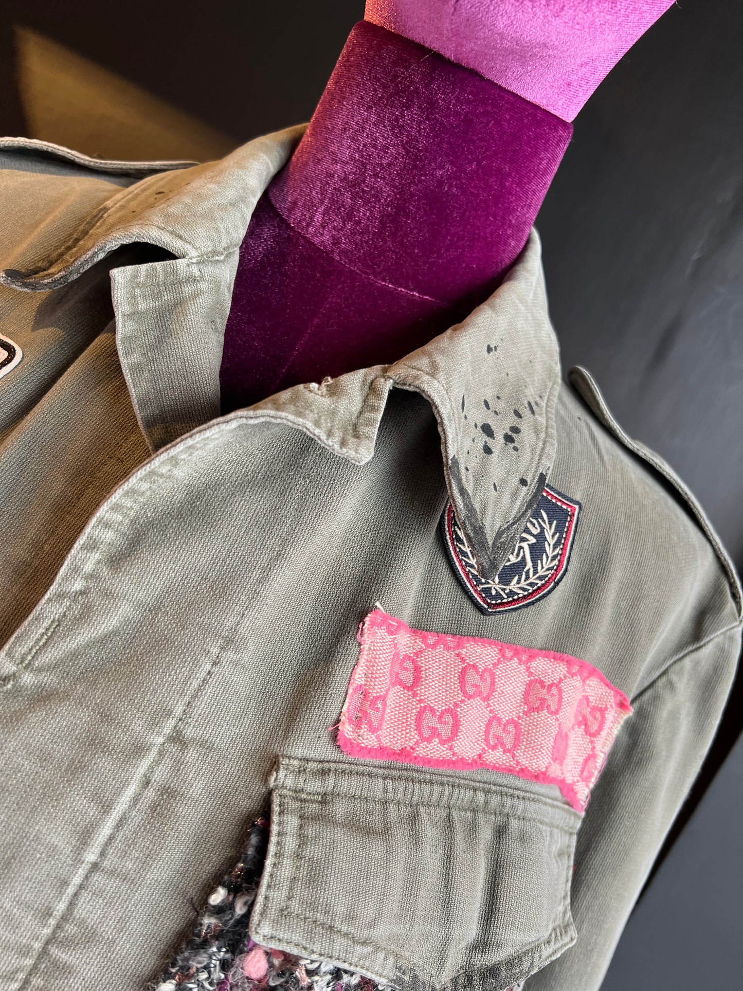 ABpink 🩷 giacca GG patch tessuto boucle’ topolino vestibilita ‘ 40/44