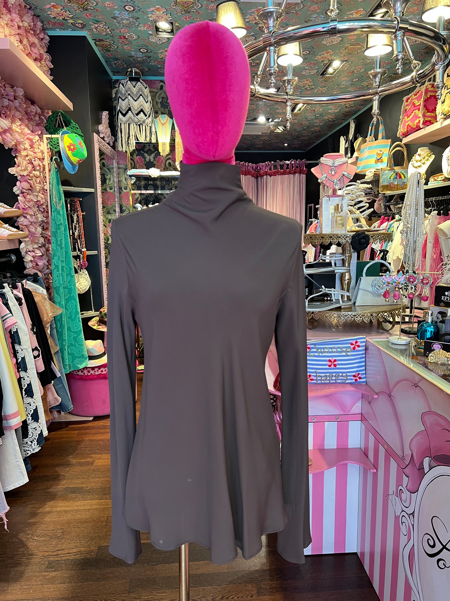 Semicouture blusa collo alto cioccolato Nita
