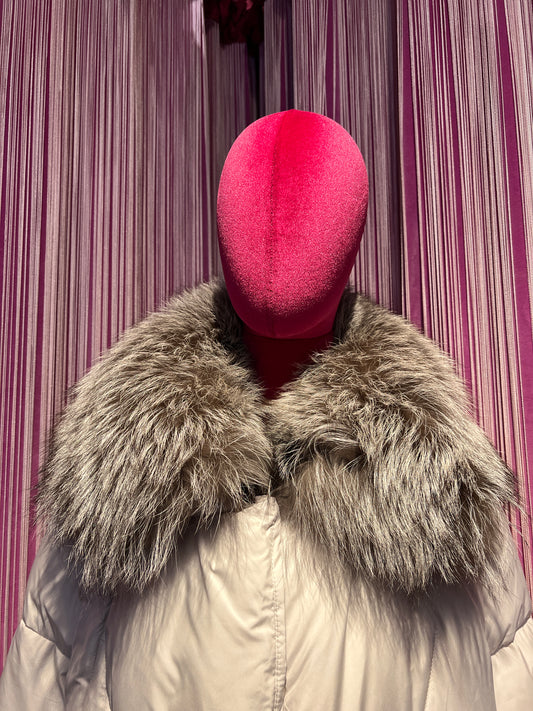 The room piumino con piume d’oca collo in pelliccia rimovibile