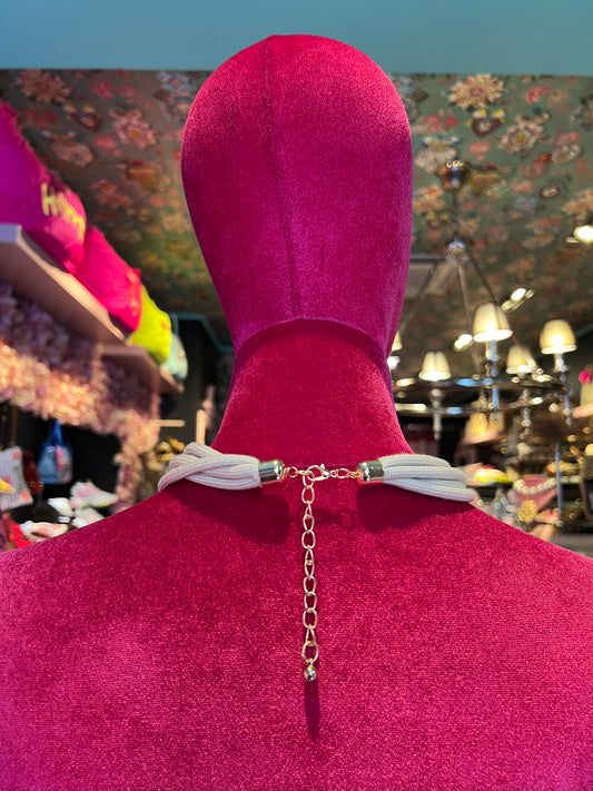 Collana girocollo cordino avorio con stella marina