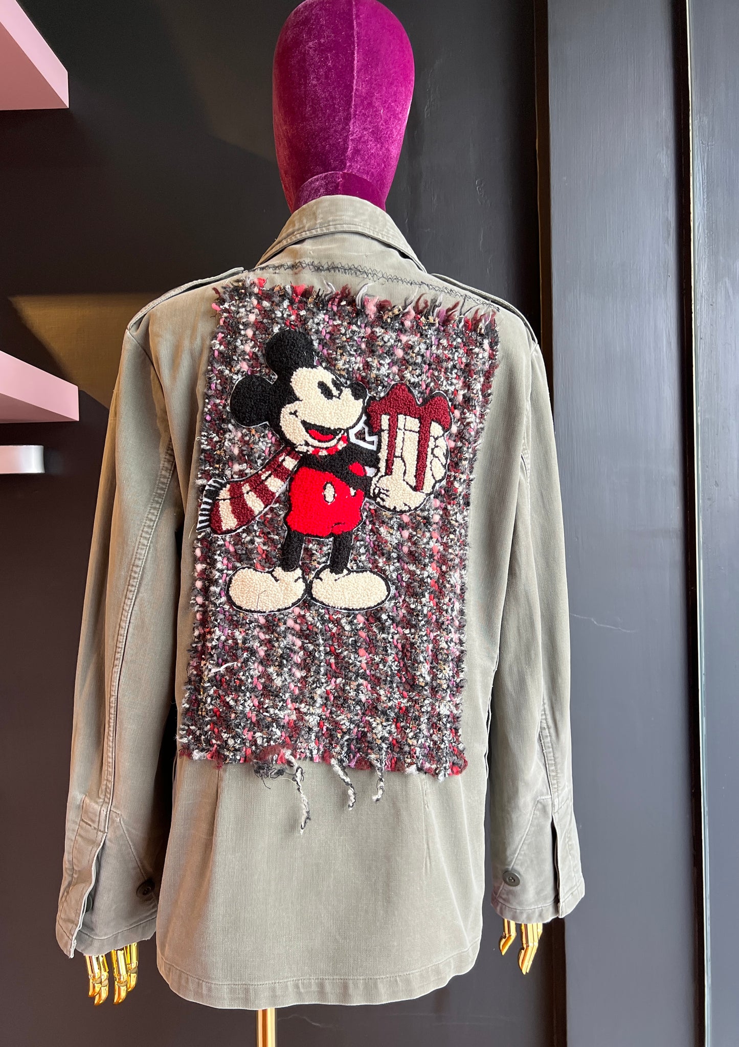ABpink 🩷 giacca GG patch tessuto boucle’ topolino vestibilita ‘ 40/44