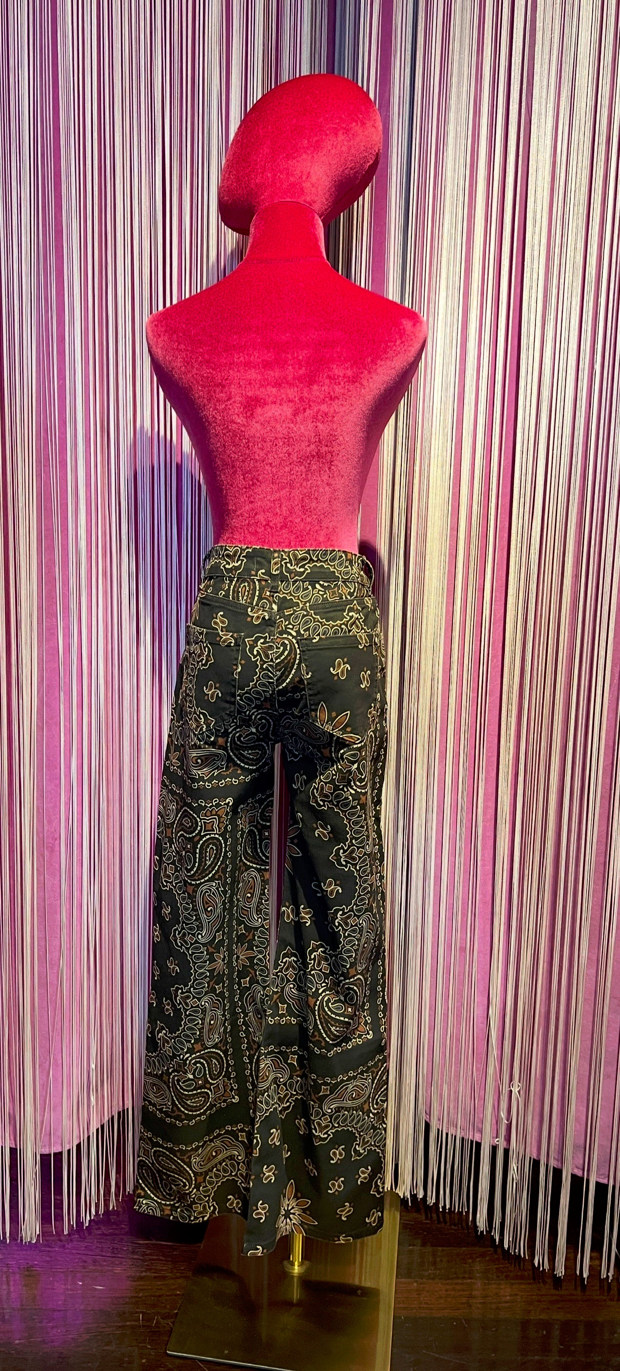Mon amour Paris pantalone fantasia cachemire marrone a zampa