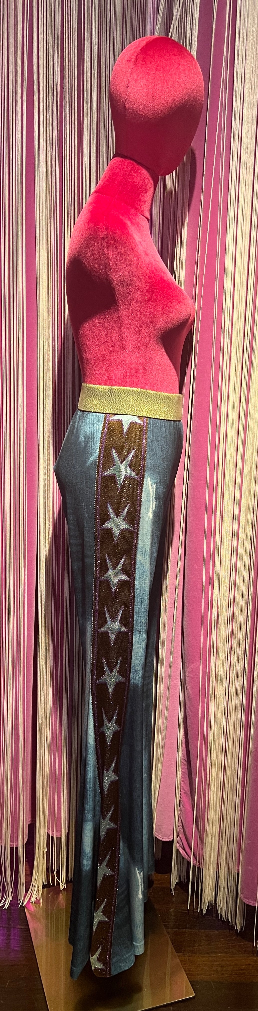 Bellavitis pantalone in Jersey stampato fantasia riga laterale in maglia stelle