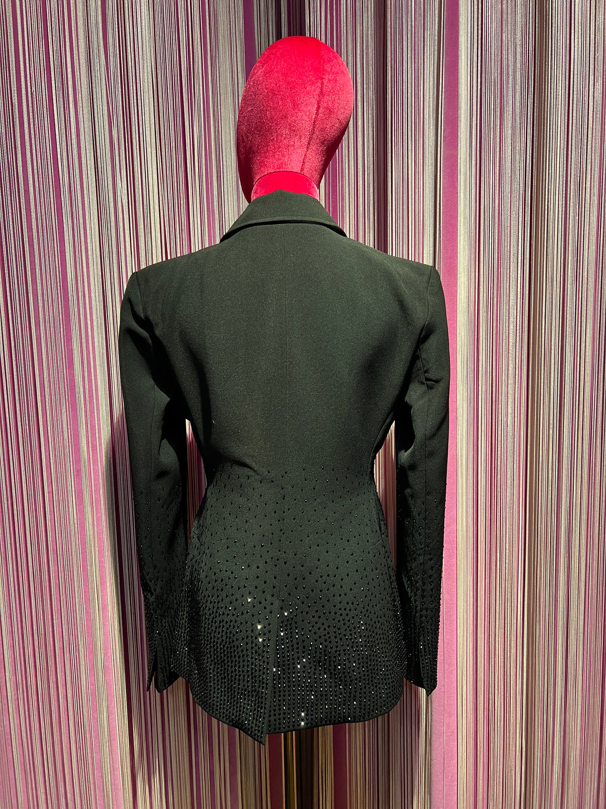 The room blazer monopetto avvitato nero con cristalli
