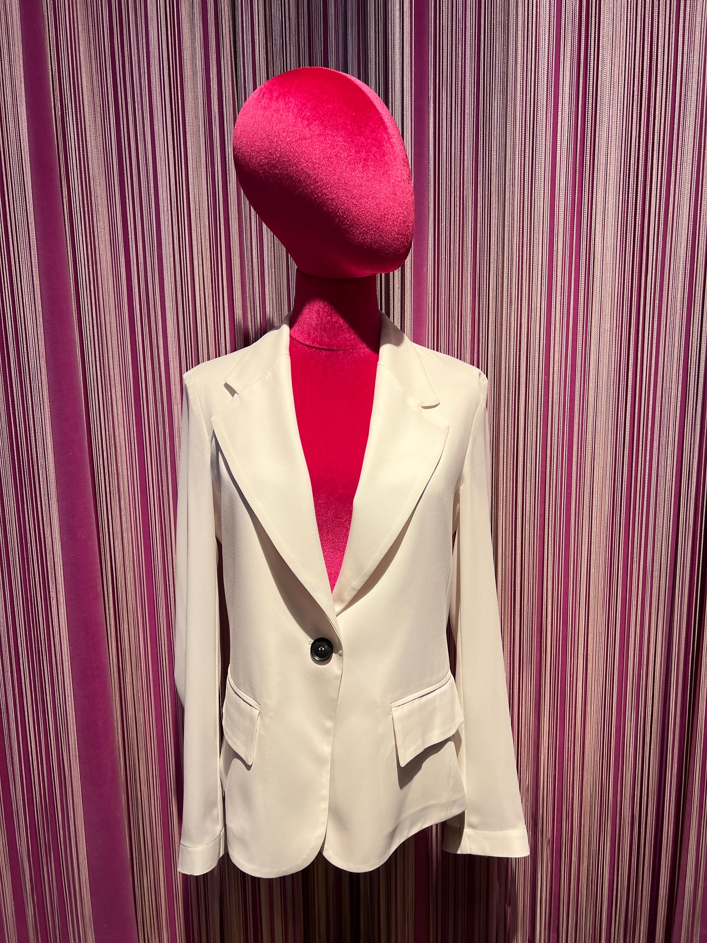 Rue- bisquit giacca monopetto in crepe naturale