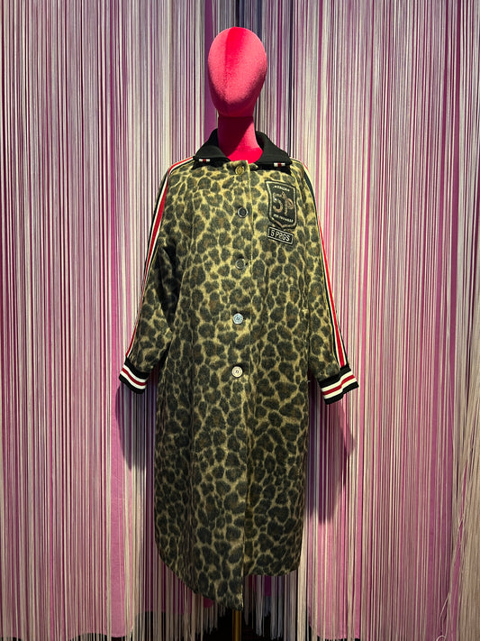 5 Progress cappotto lungo maculato con patch di paillettes