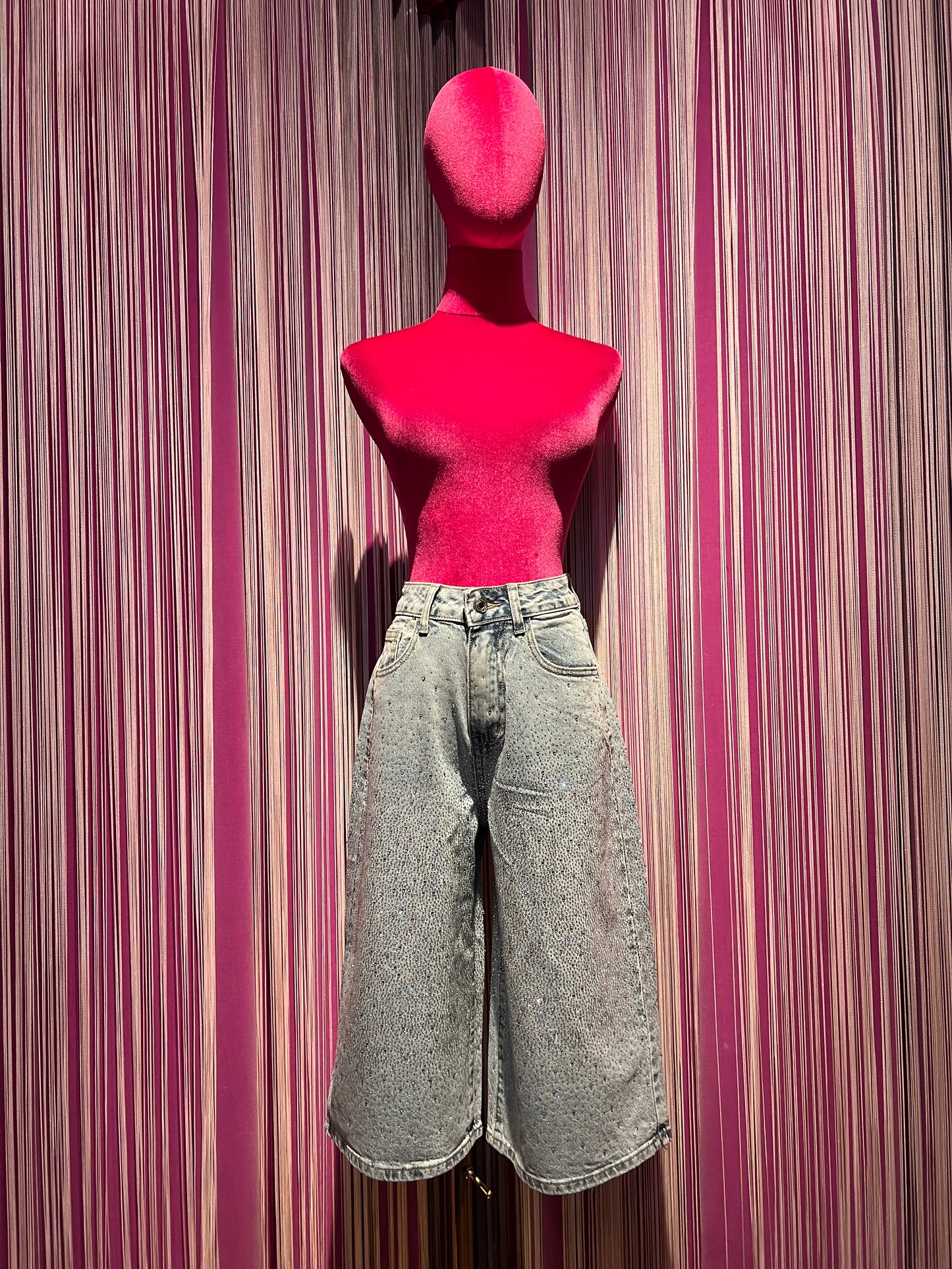 The Room -50% di sconto bermuda denim decorazioni cristalli
