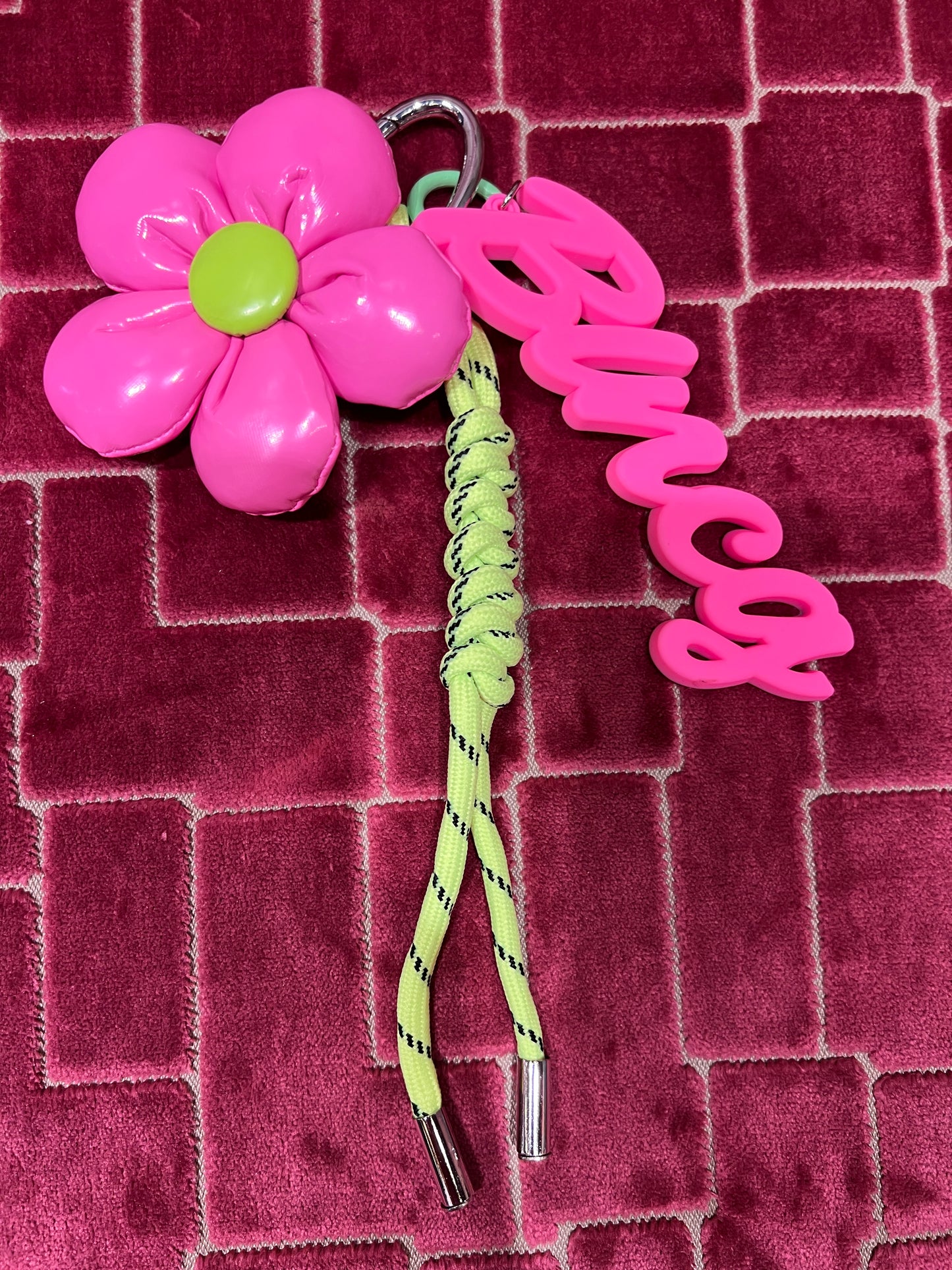 Charms margherita ecopelle rosa bubble e giallo lime