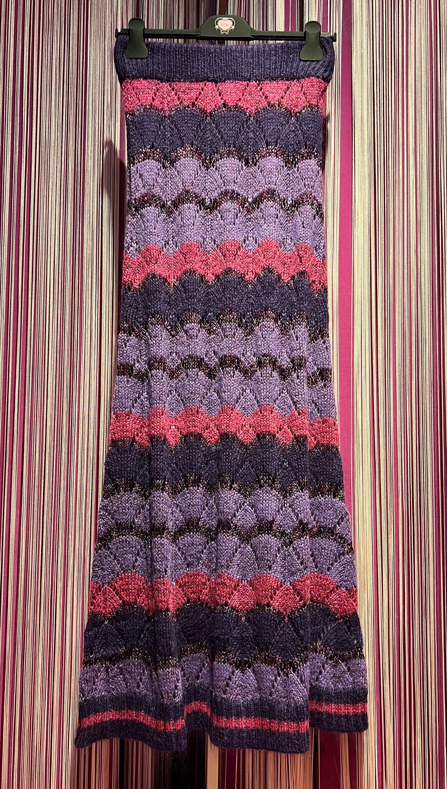 Colour Market gonna lunga maglia rigata viola/rosa/lilla
