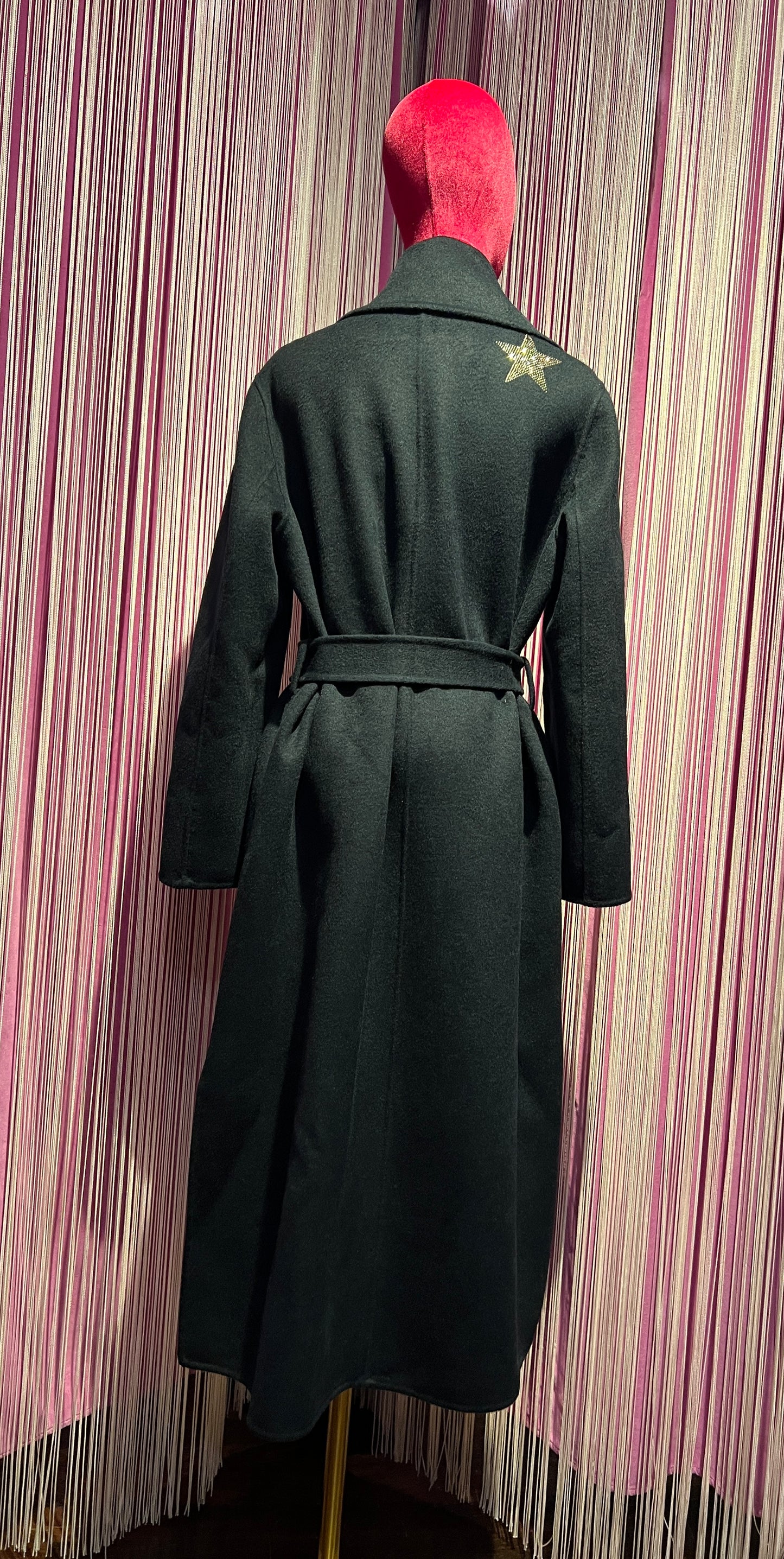5 Progress cappotto con cinta blu scuro applicazioni stelle in cristallo