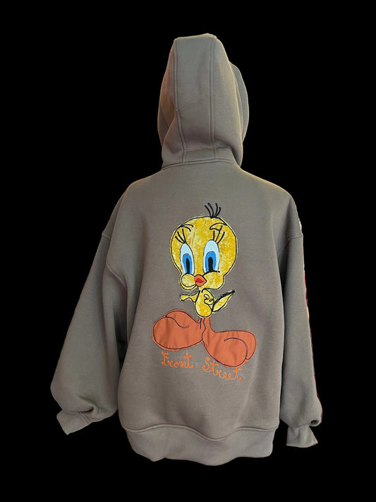 Front street felpa con cappuccio fango con applicazione looney tunes Titti