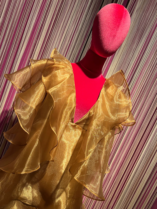 Silence Limited sconto-50% abito organza con volant