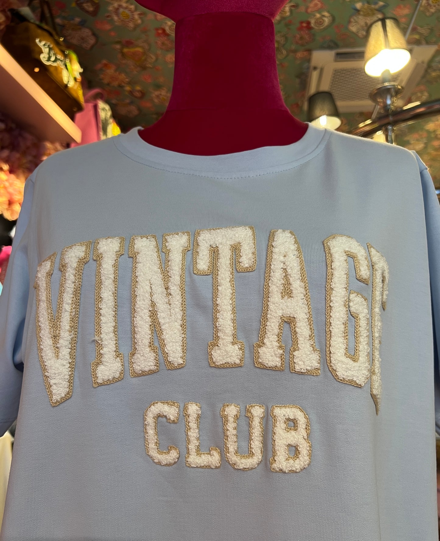 Mon amour Paris abito celeste scritta vintage club