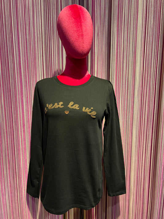 Mon amour Paris t shirt con scritta “ C’est la vie”