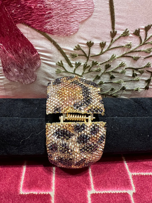 Bracciale alto fantasia maculata con strass