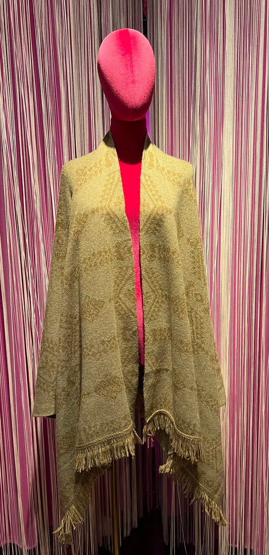 Tooco poncho fantasia cammello sconto-50%