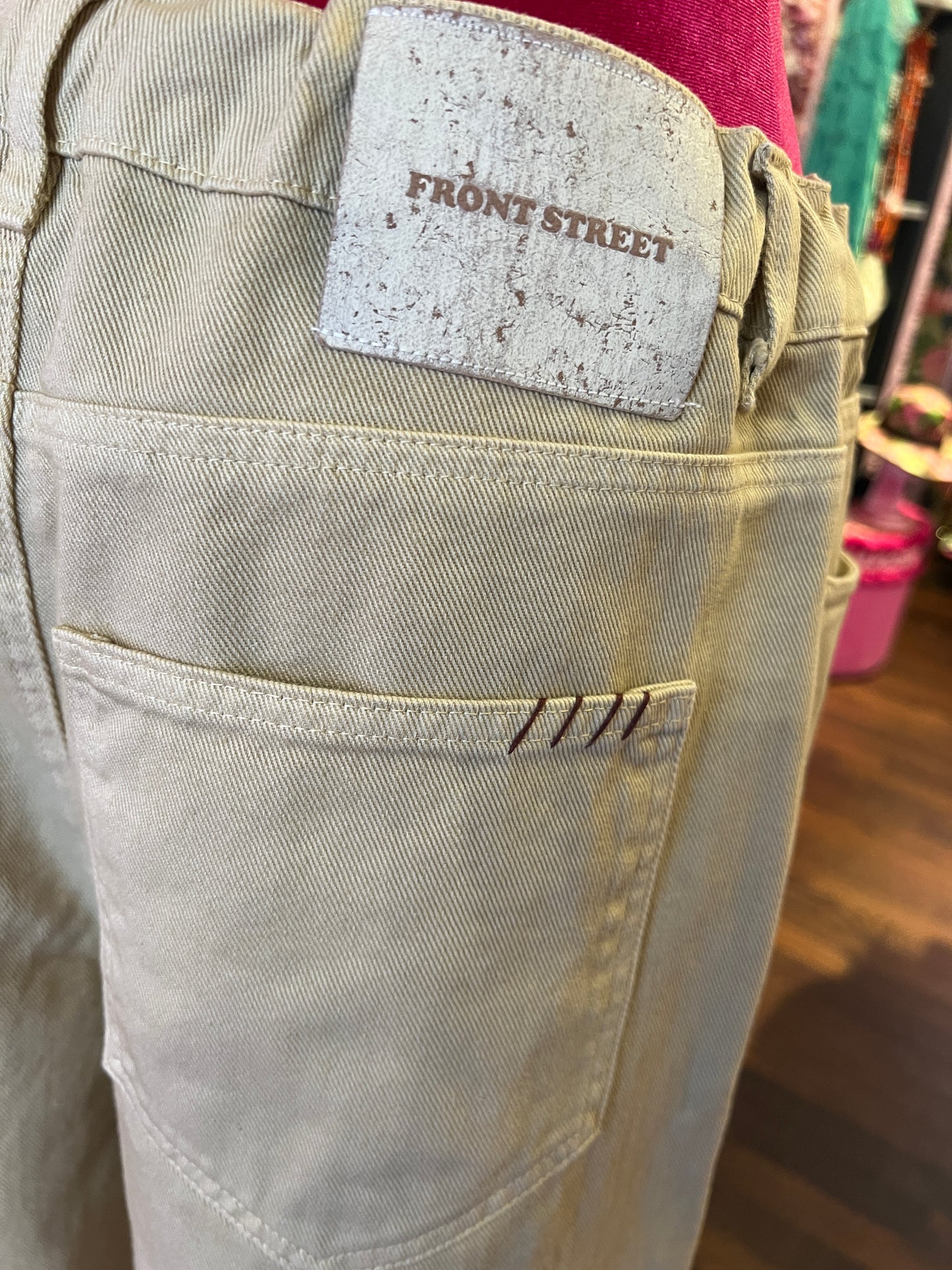 Front street -50% di sconto pantalone largo con laccetto corda