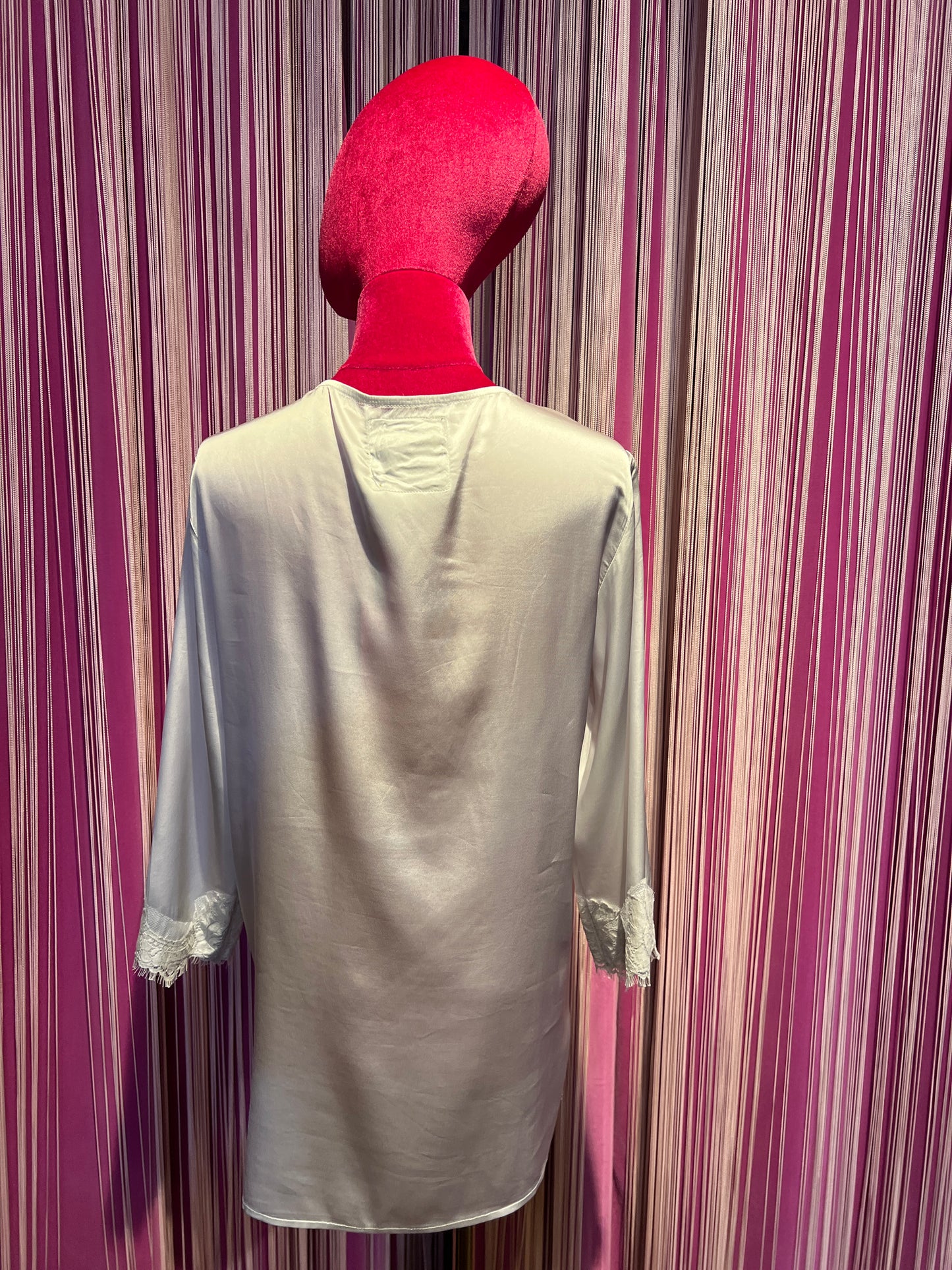 Pink memories -50%camicia serafino con pizzo avorio