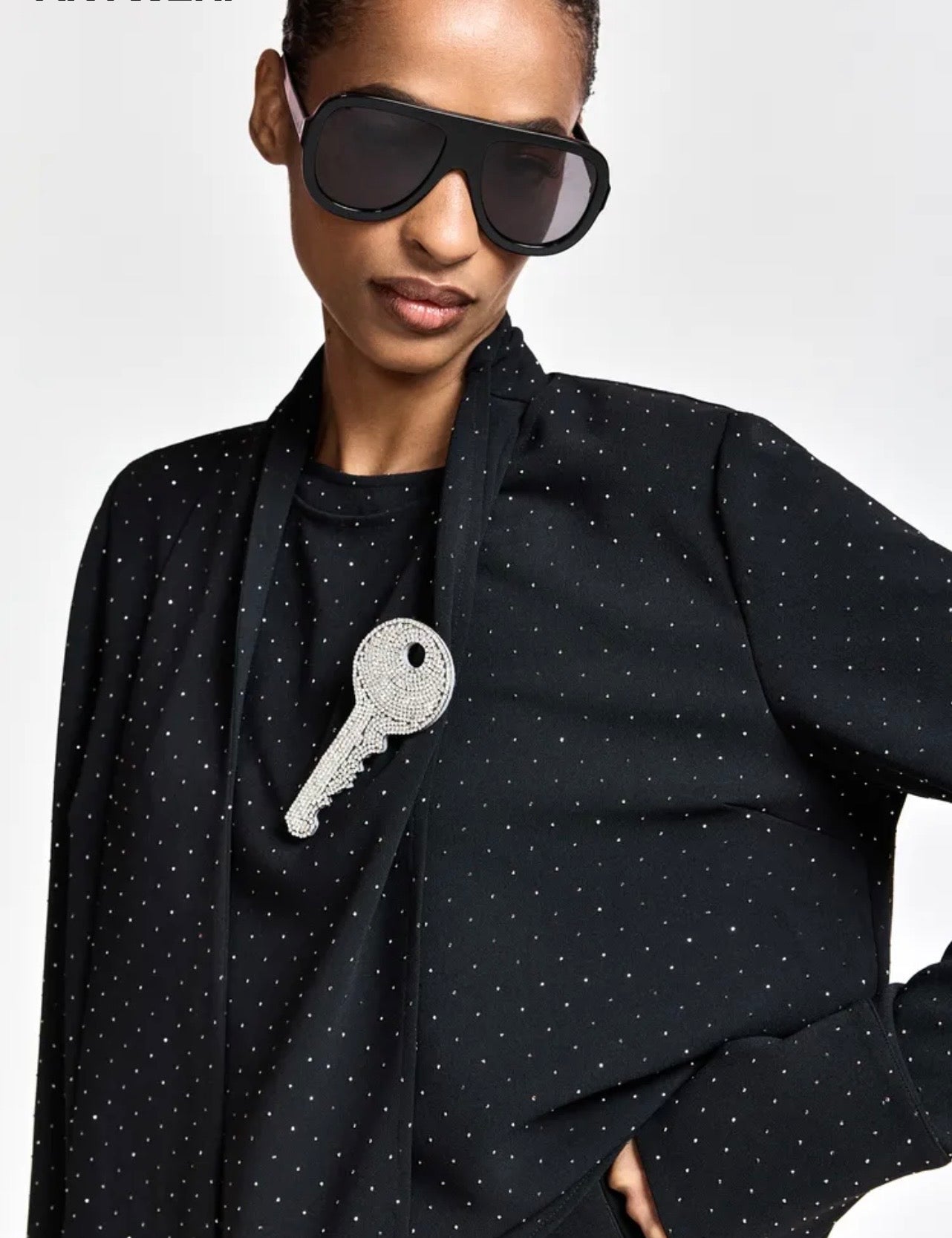 Essentiel antwerp spilla a forma di chiave con strass