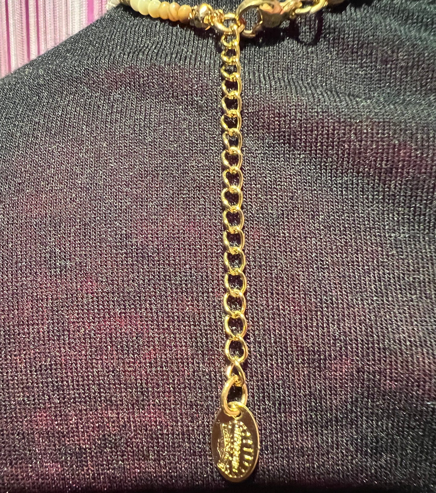 Collana girocollo perline e cuore bianco pelle e velluto