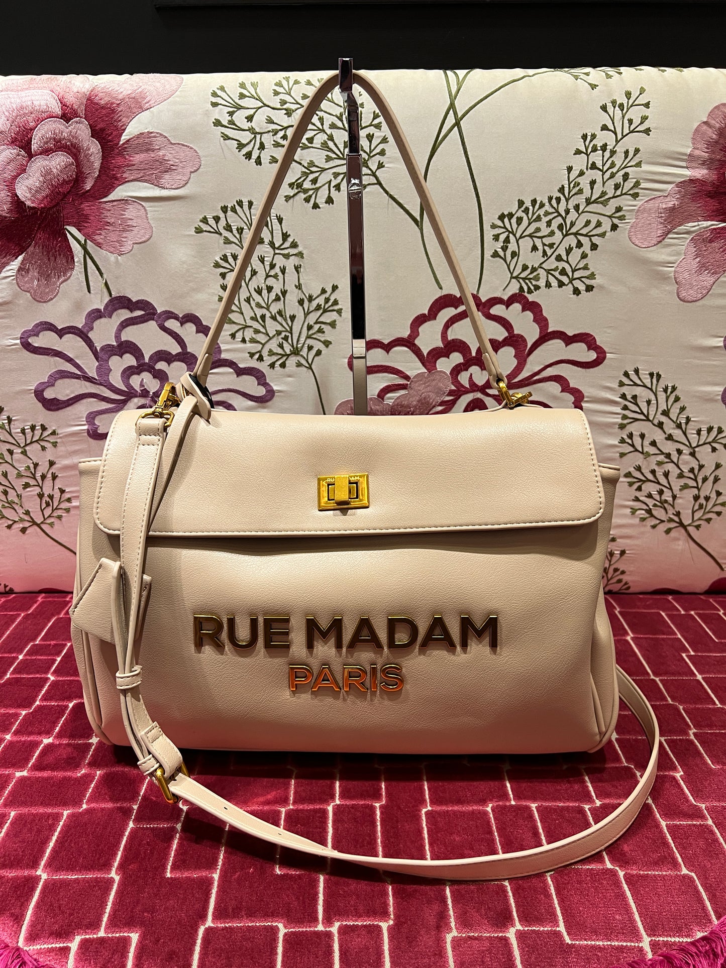 Rue Madam Paris borsa ecopelle con tracolla “ Les jour xl “ sabbia