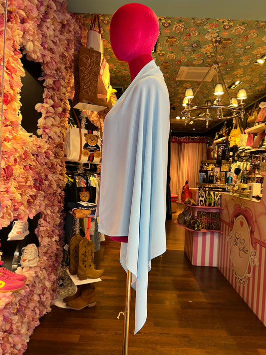 Silence Limited stola celeste georgette, 100% pes ,misure cm : 140x67