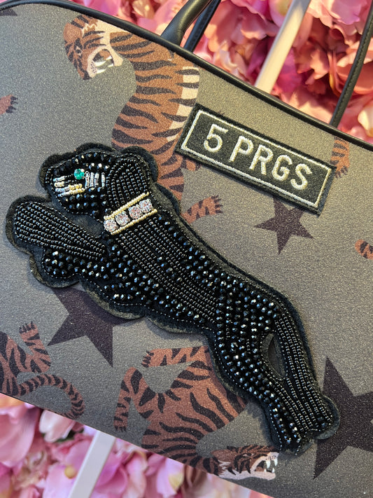 5 Progress bauletto grande fantasia tigri applicazione pantera nera