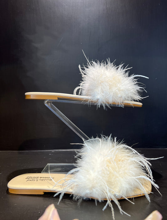 Colour market ciabattina marabou bianca