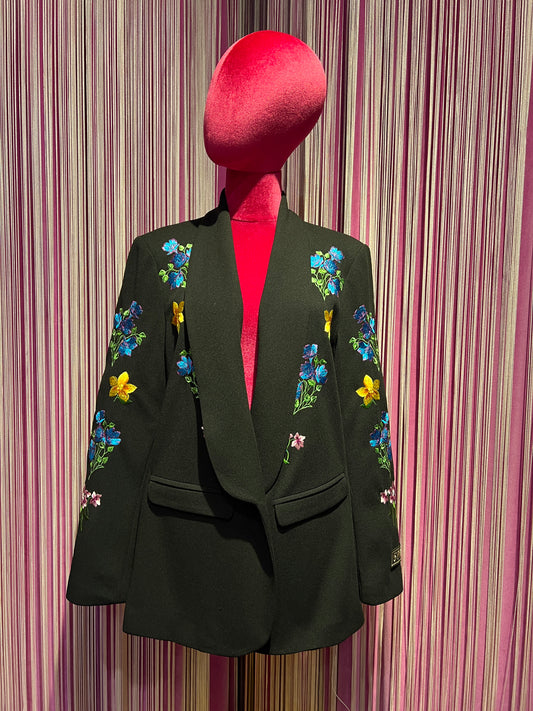 5 Progress giacca nera con decorazione floreale