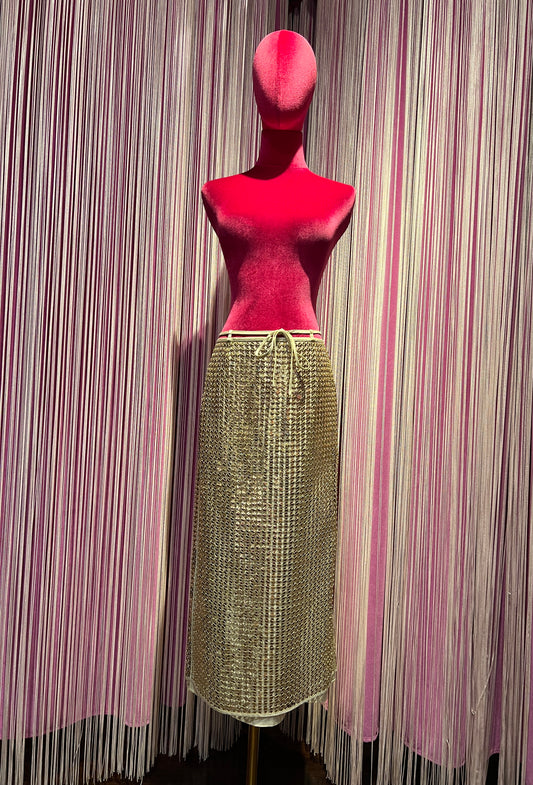 Isabelle Blanche Paris gonna longuette in paillettes