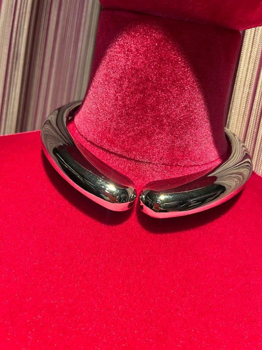 Collana liscia argento chiusura a molla