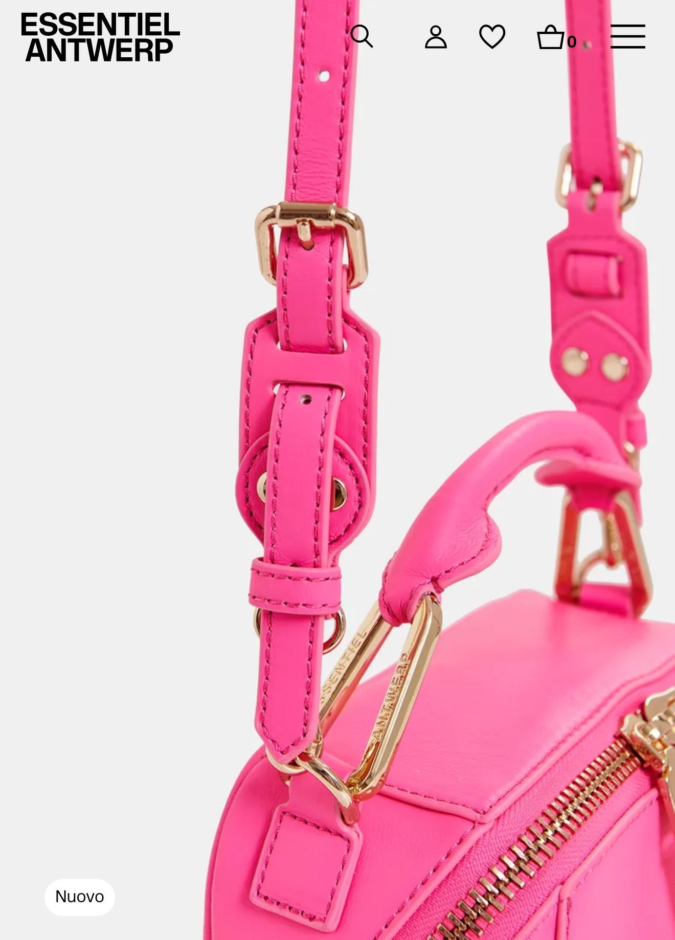 Essentiel antwerp borsa mini rosa fucsia con tracolla in pelle