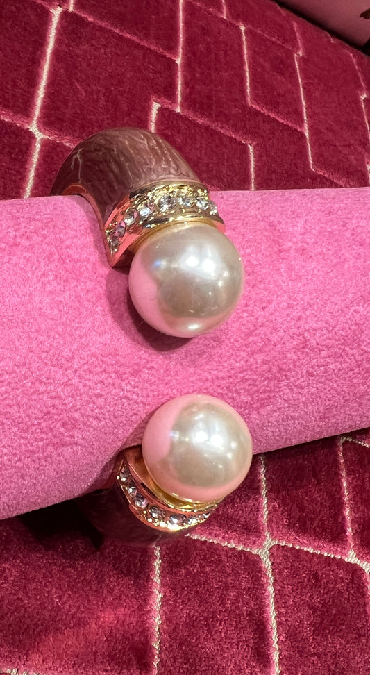 Bracciale cioccolato con perle e strass