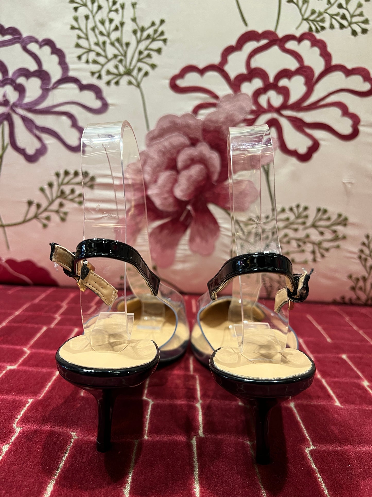 Slingback cuore , colore nero ecopelle e pvc