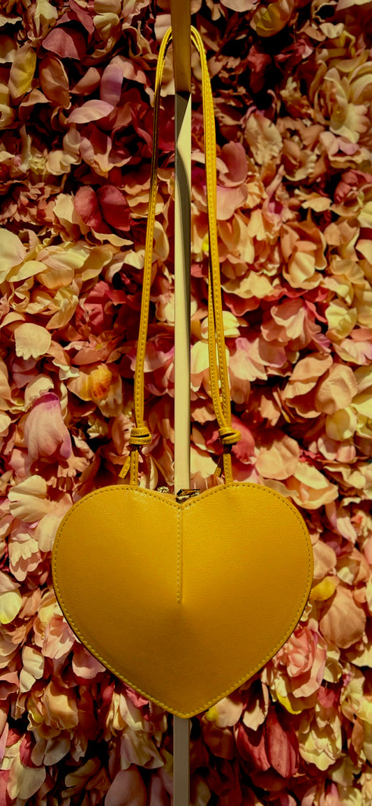 Borsa a cuore tracollina regolabile vera pelle cuoio