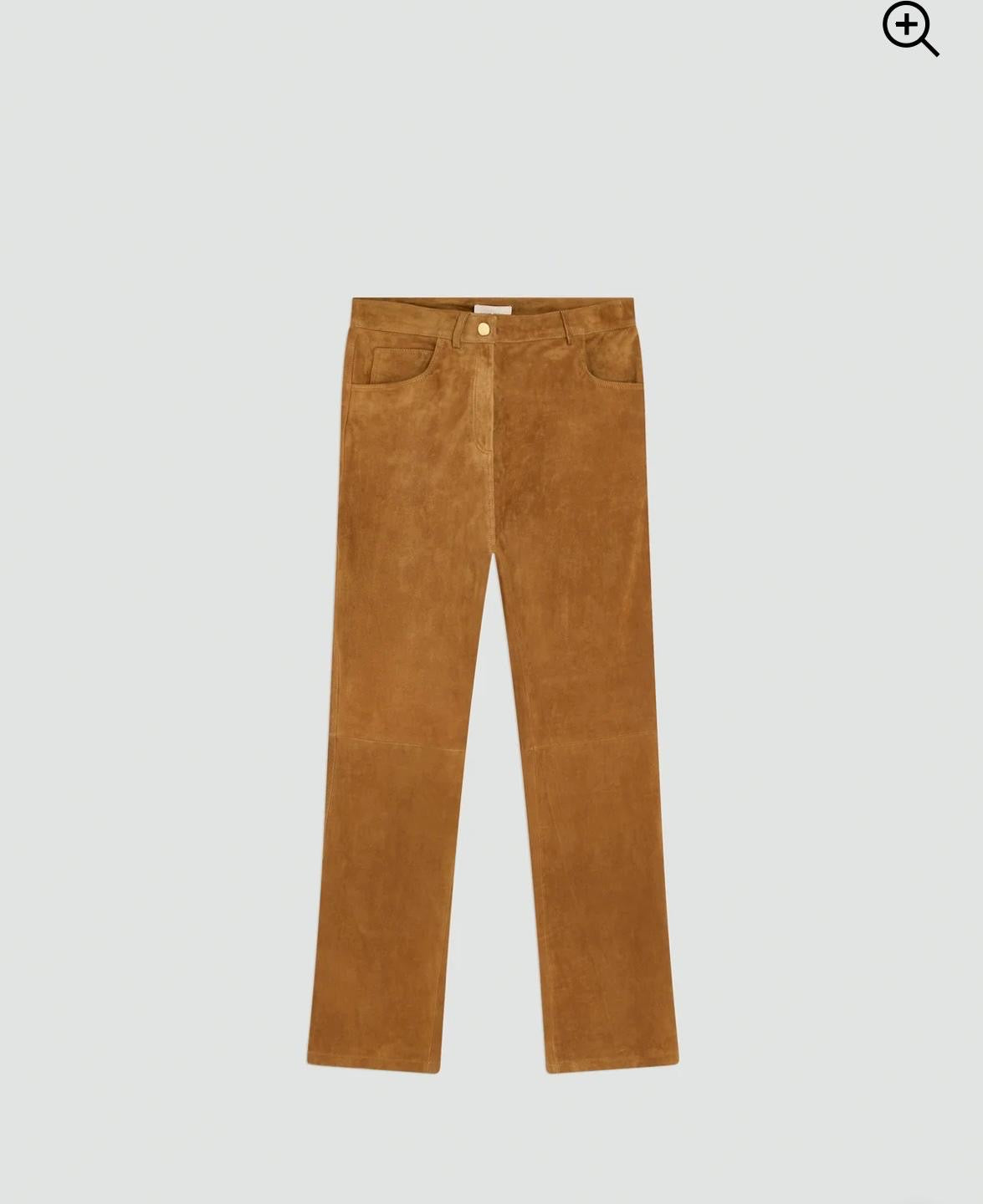 Semicouture pantalone camoscio cuoio Elsa