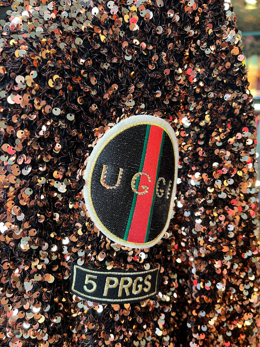 5 Progress bomber oversize full paillettes chocolate