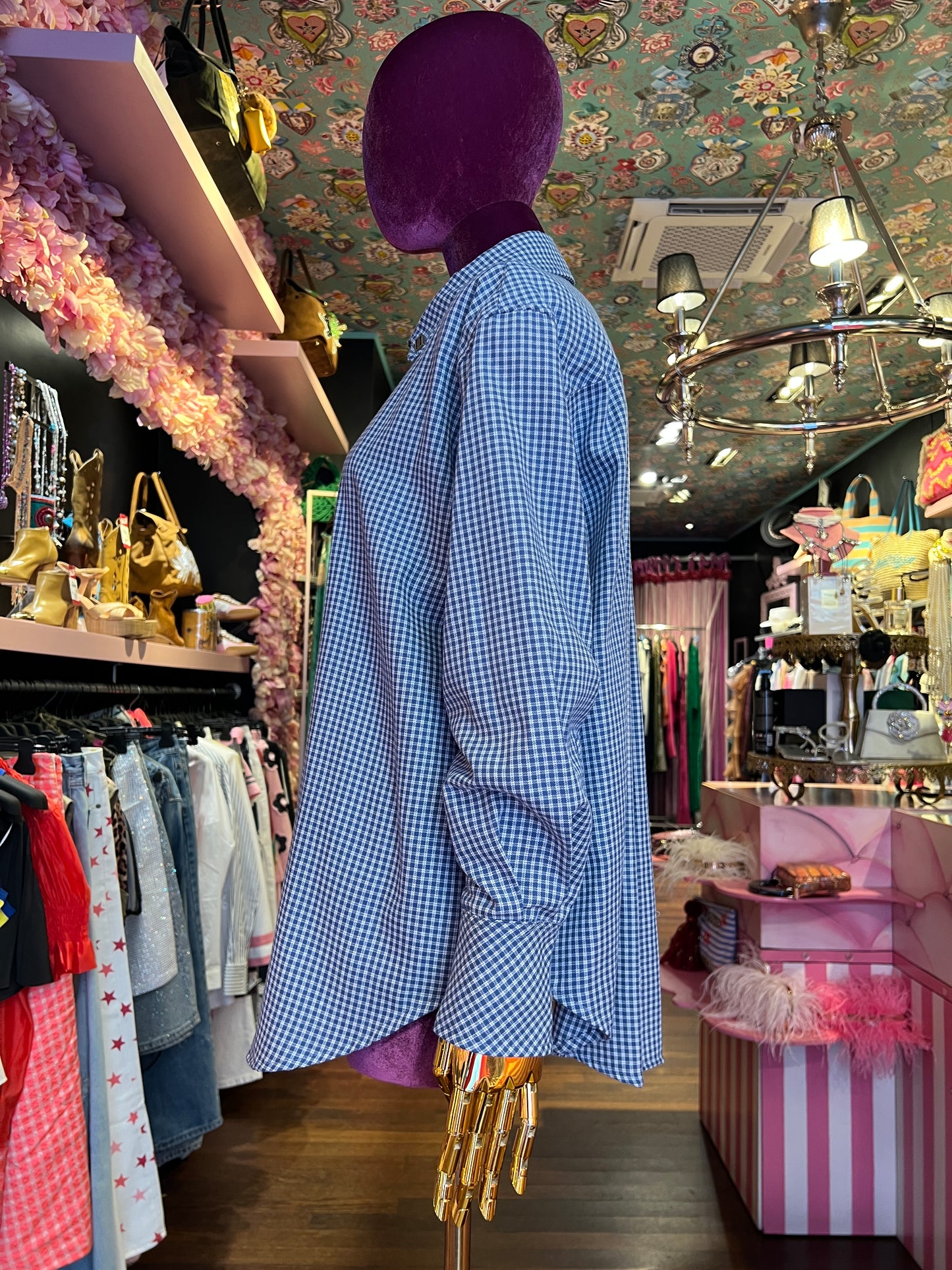 Front street camicia micro ceck blu e bianca