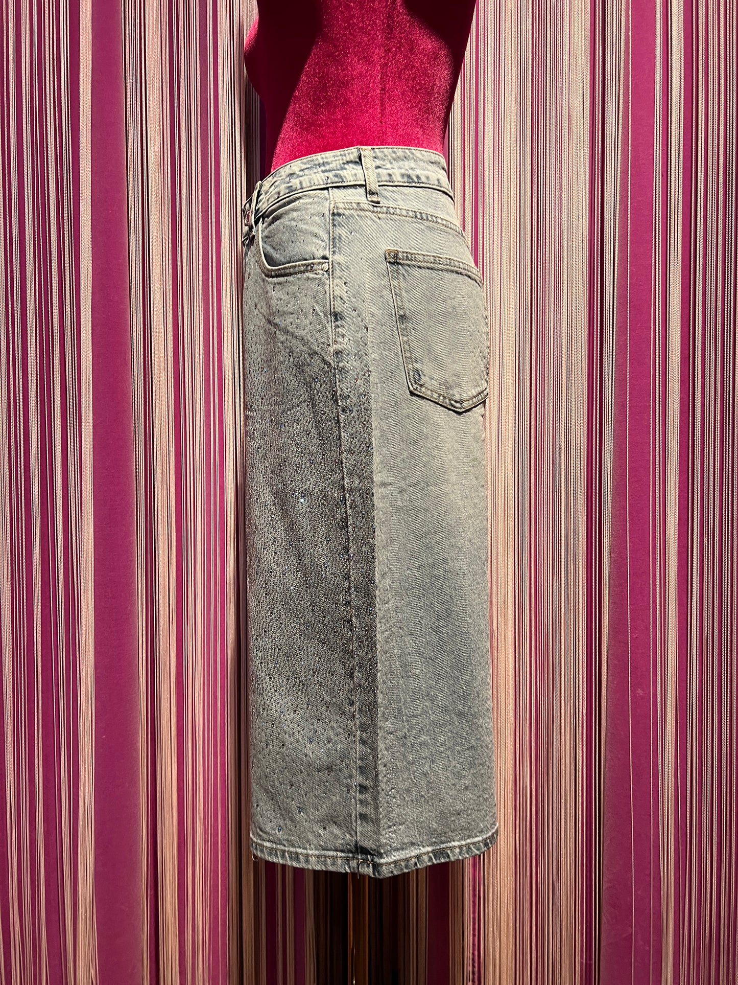 The Room -50% di sconto bermuda denim decorazioni cristalli