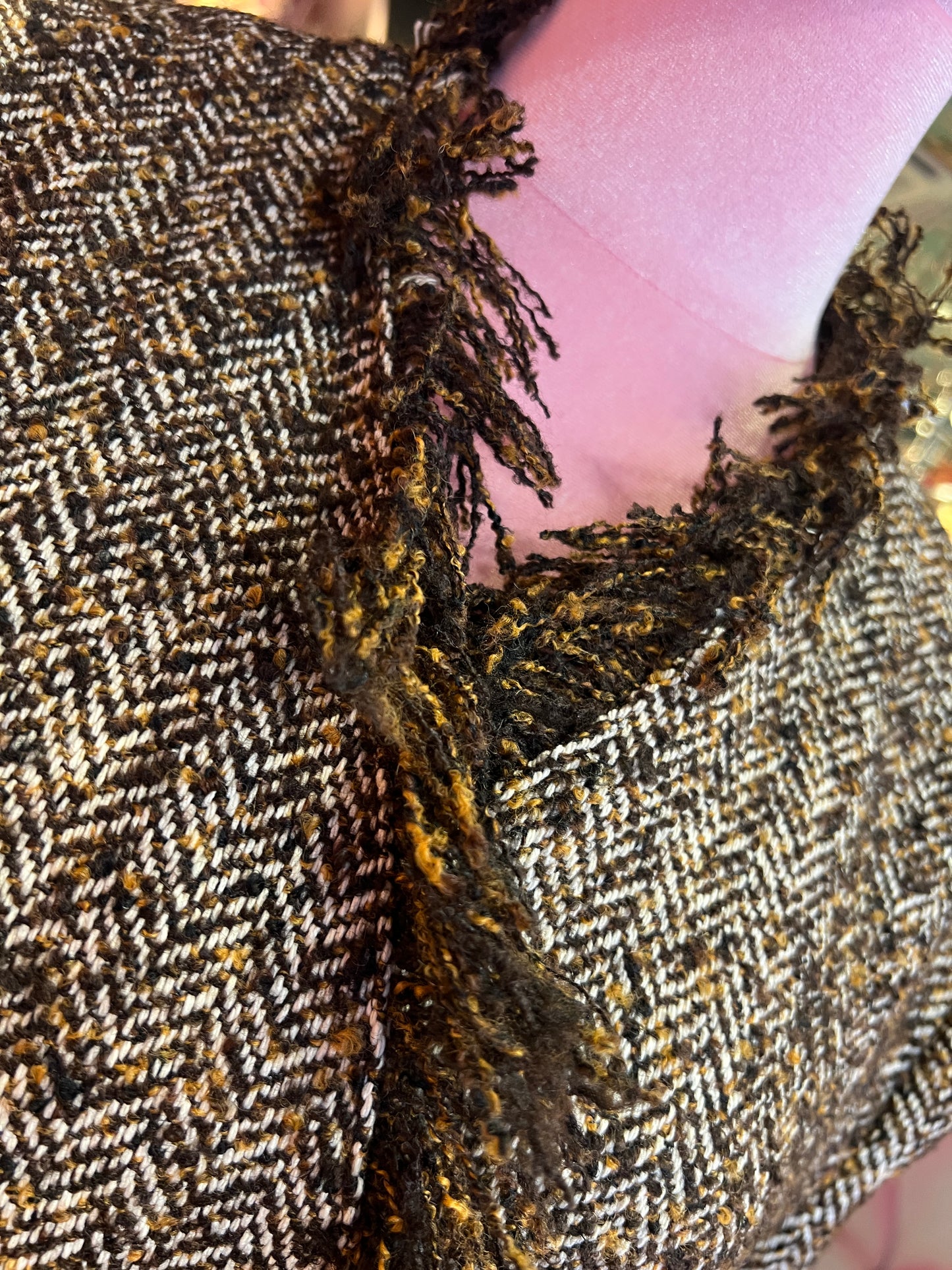 Front street giacca in tweed con scritta tasche e dietro cristalli
