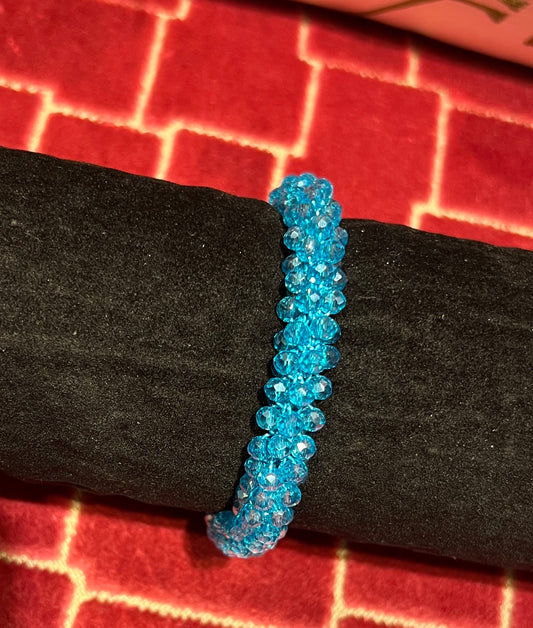Bracciale cristalli elastico turchese