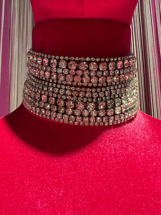 Choker con Swarovski argento
